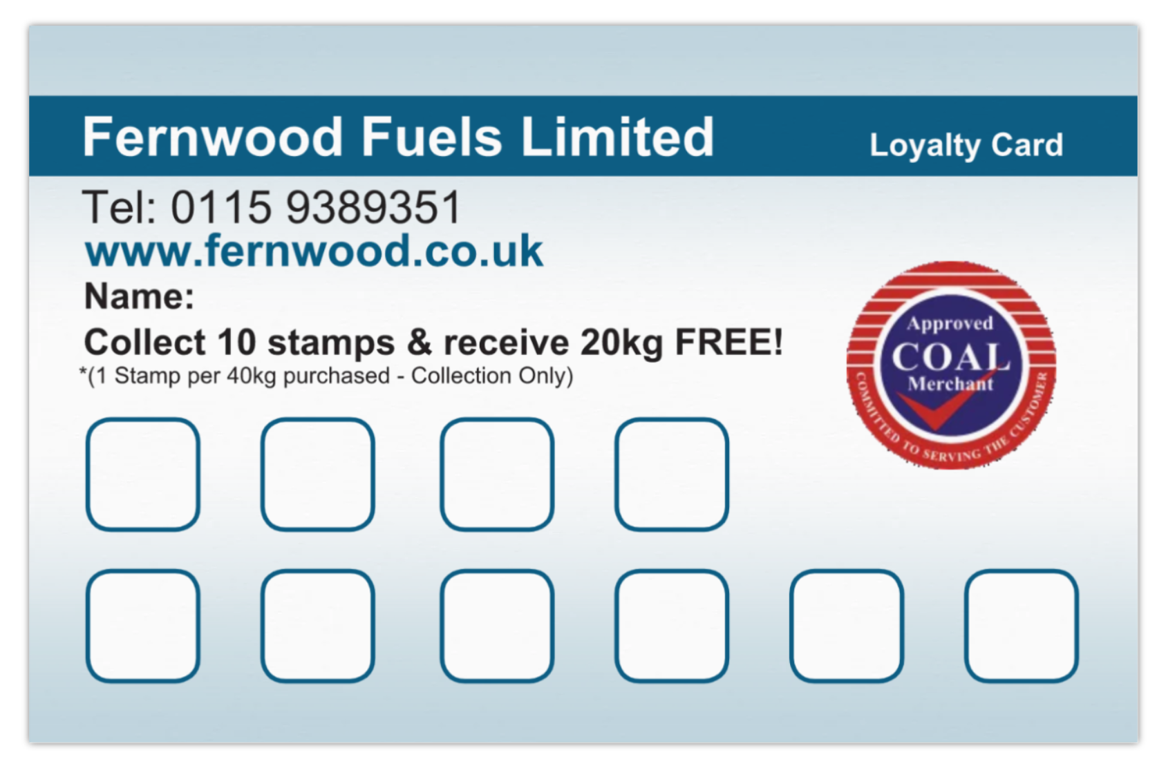 Loyalty Card - Collection Only